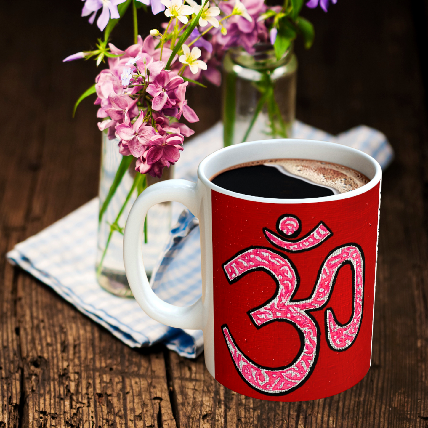 Pink & Silver OM - Mug - Arjuna Rigby Art and Lifestyle Store