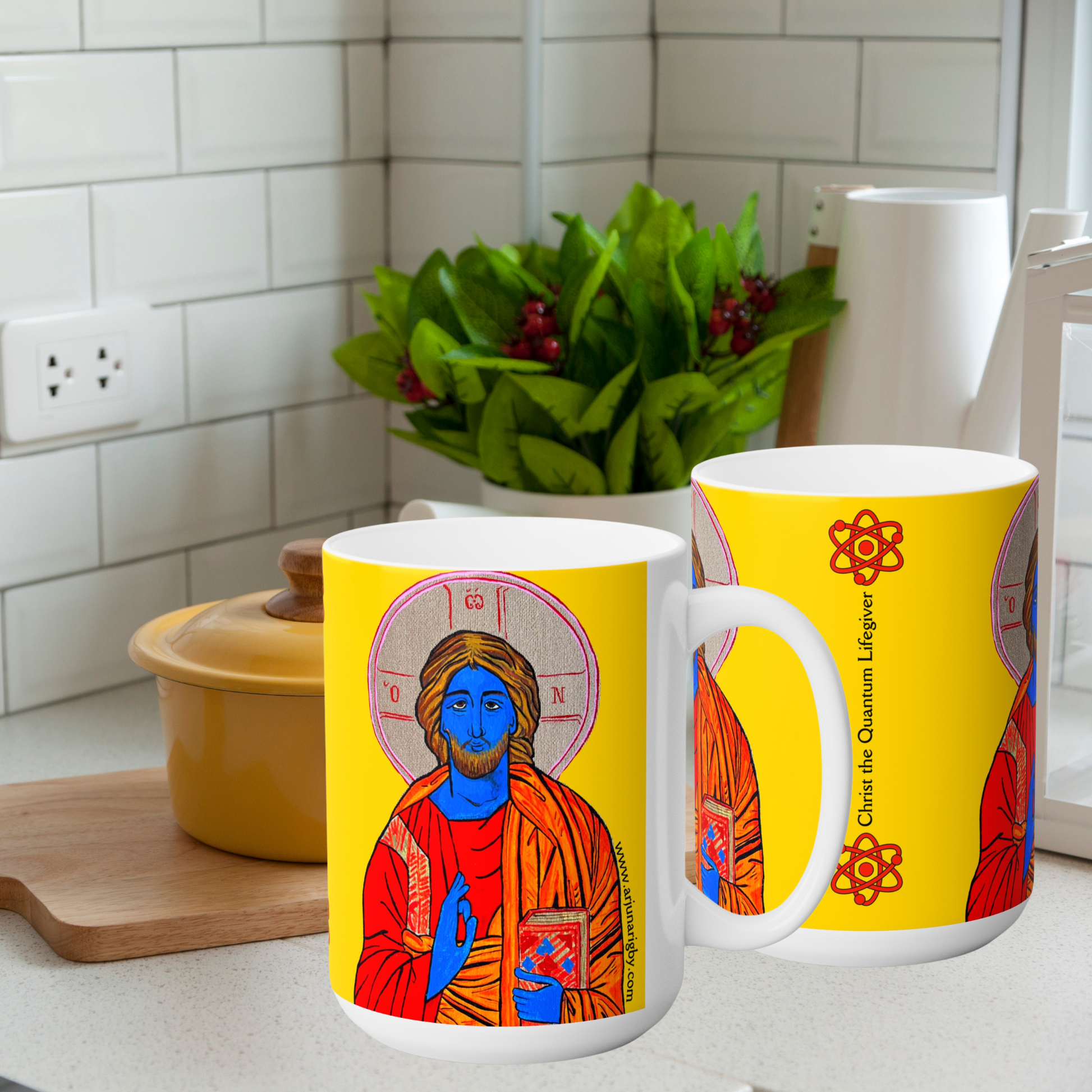 Christ the Quantum Lifegiver Jumbo Size Mug - Arjuna Rigby Art and Lifestyle Store