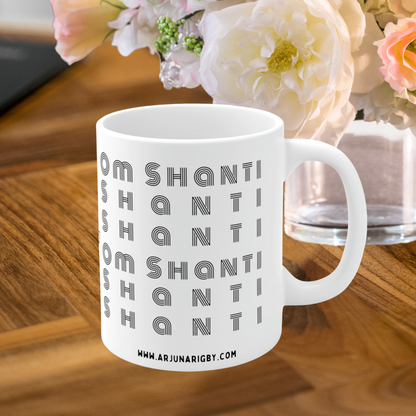 Om Shanti Shanti Shanti - Mug - Arjuna Rigby Art and Lifestyle Store