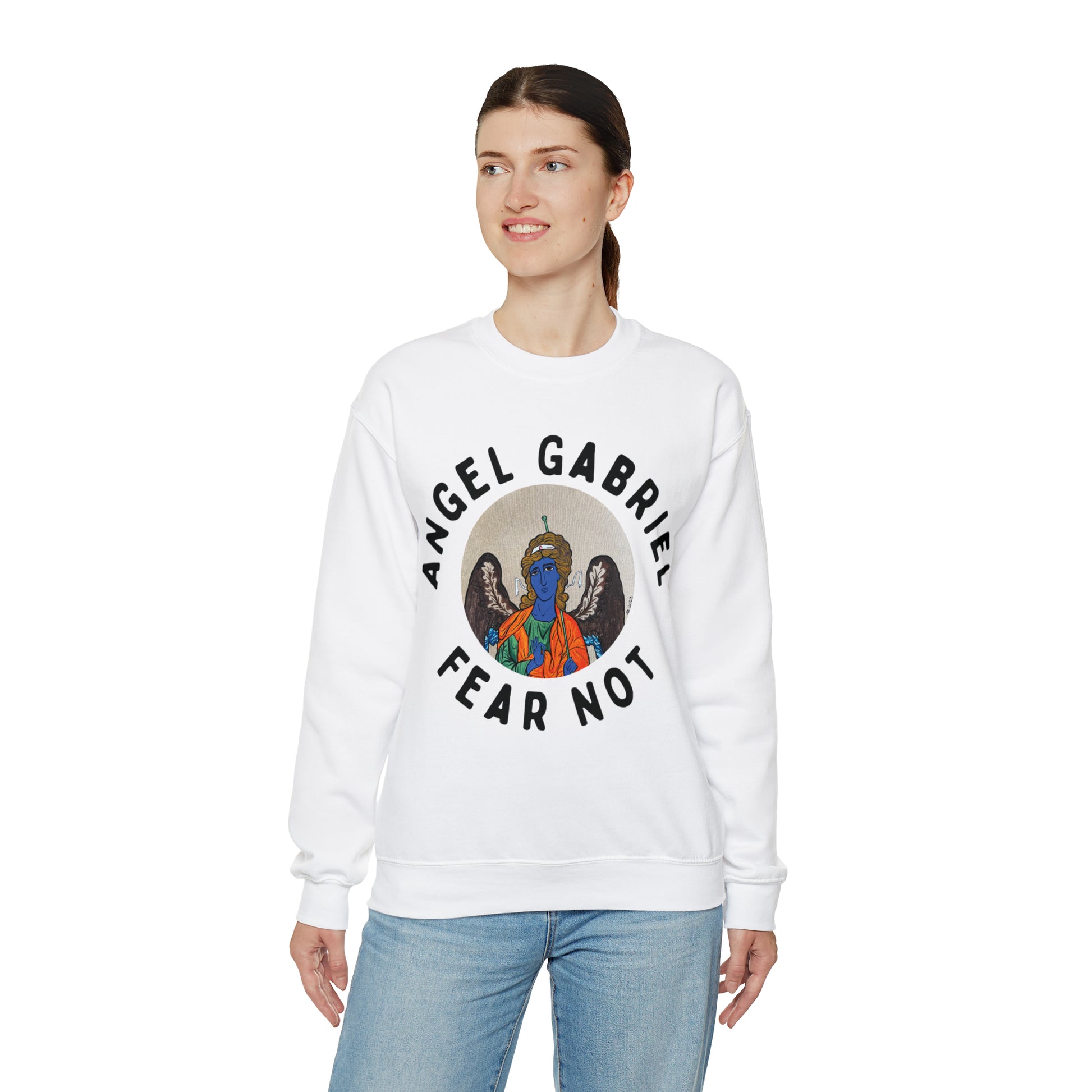 Angel Gabriel Crewneck Sweatshirt - Arjuna Rigby Art and Lifestyle Store