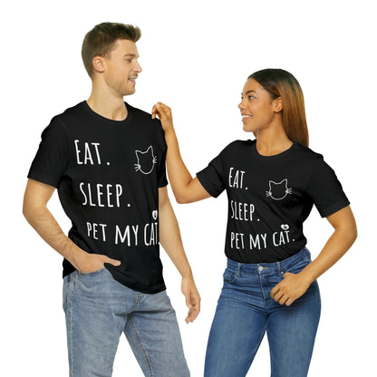 Eat. Sleep. Pet My Cat. - Classic T-Shirt - Arjuna Rigby Art and Lifestyle Store