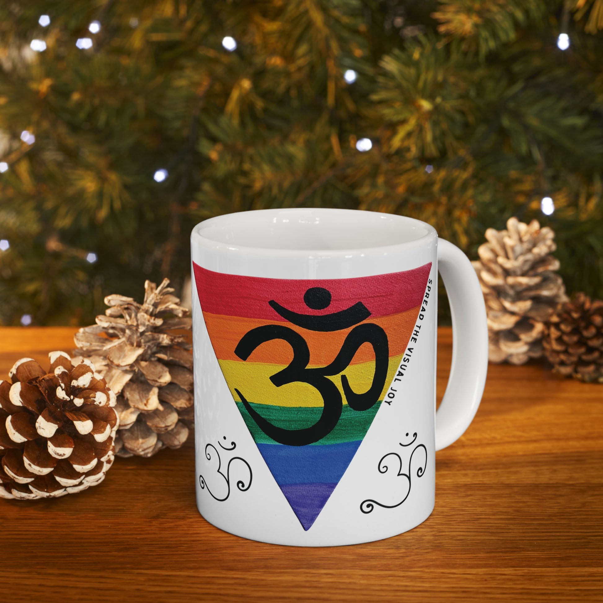 Rainbow Triangle OM Mug - Arjuna Rigby Art and Lifestyle Store