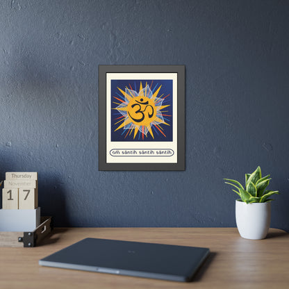 Sunburst OM on Navy Blue Framed Fine Art Print