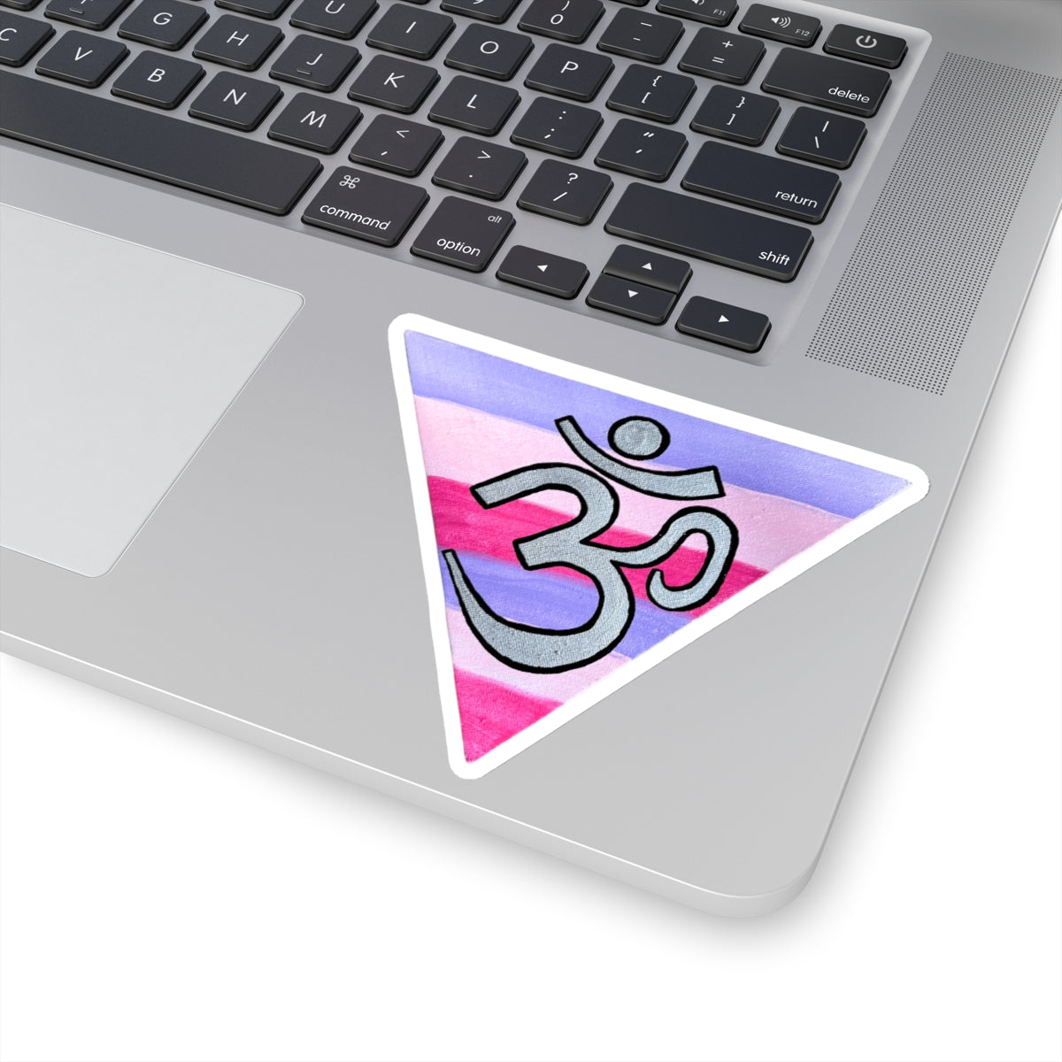 Silver OM on Berry Rainbow Sticker - Arjuna Rigby Art and Lifestyle Store