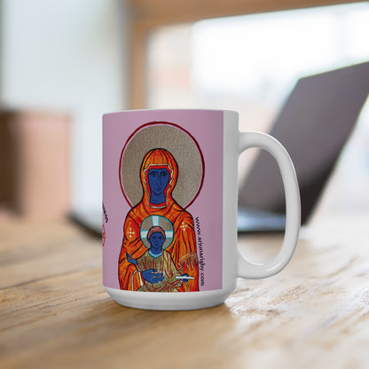 Christ and Theotokos Jumbo Size Mug - Arjuna Rigby Art and Lifestyle Store