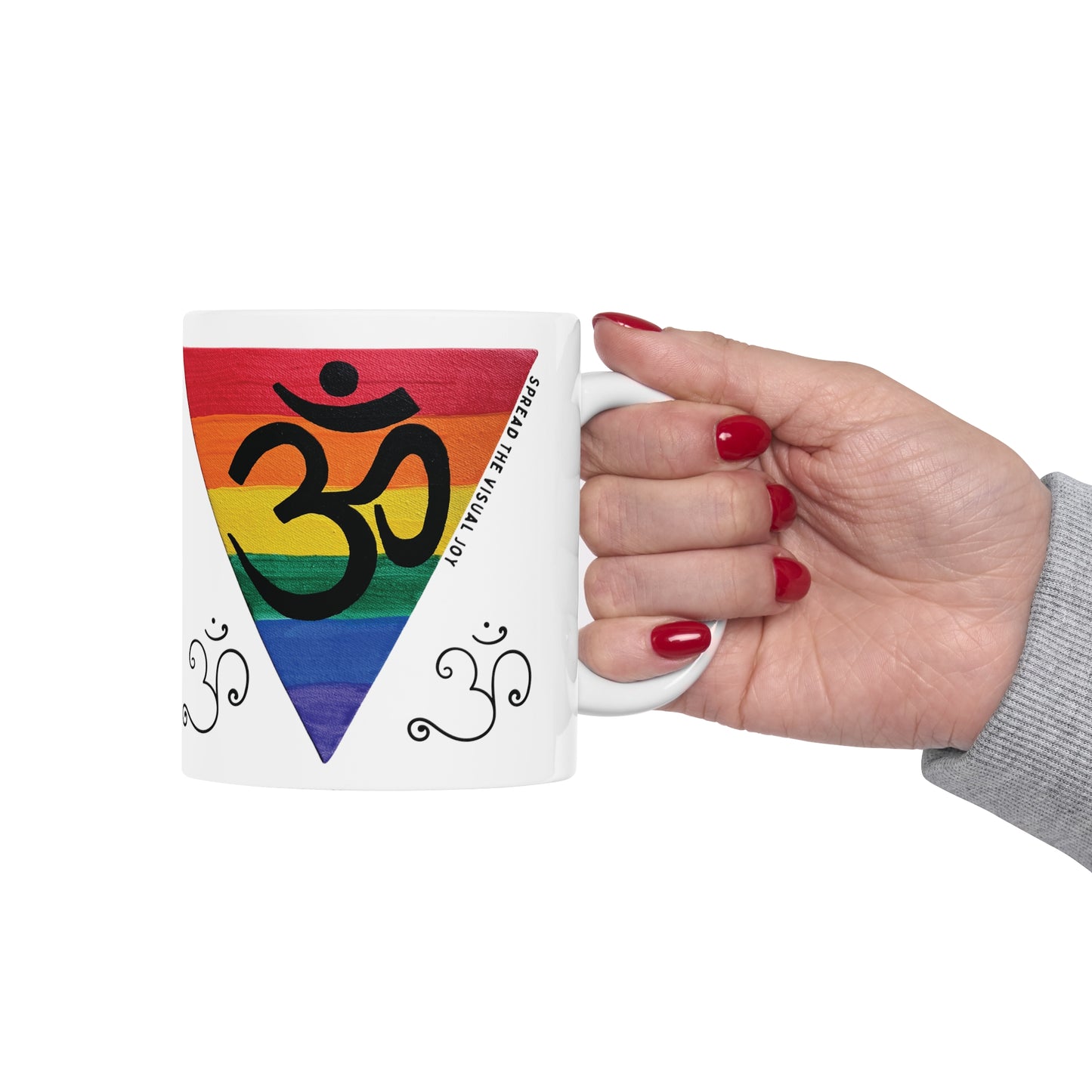 Rainbow Triangle OM Mug - Arjuna Rigby Art and Lifestyle Store