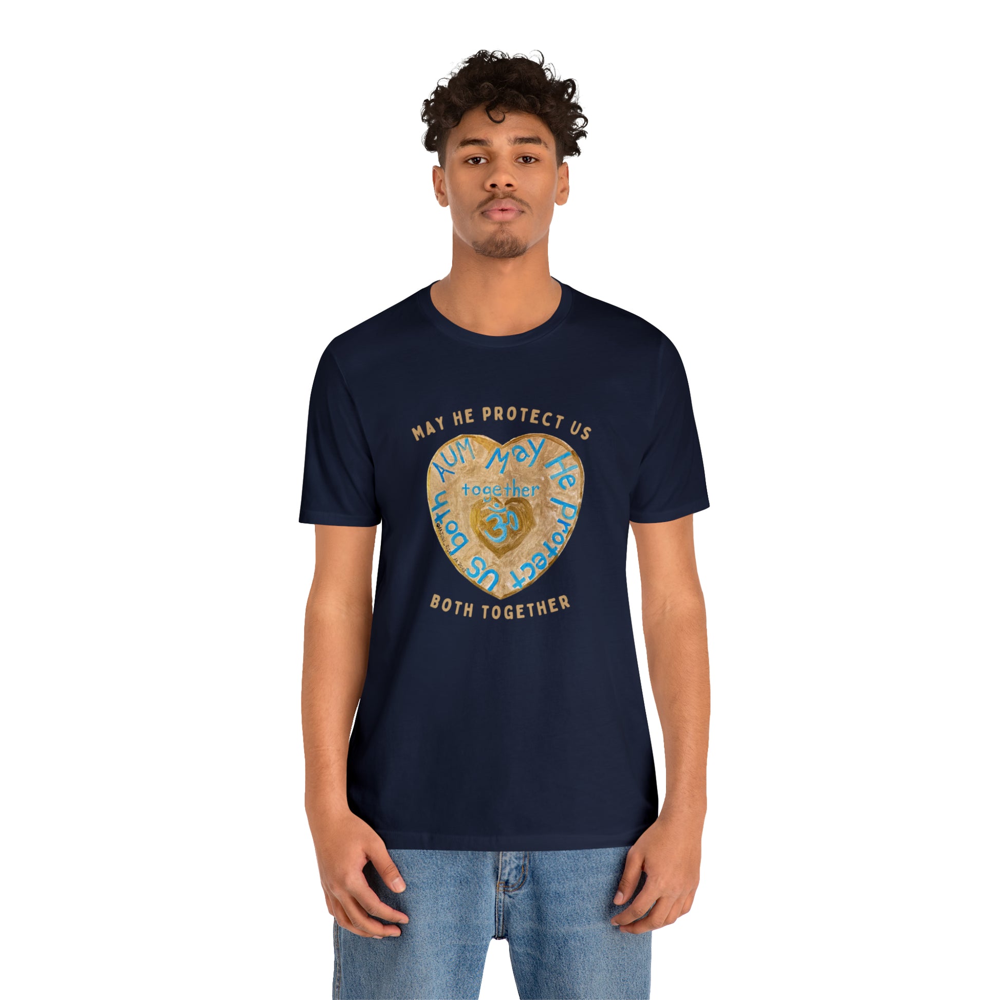 AUM May He Protect Us Both Together T-Shirt - Arjuna Rigby Art and Lifestyle Store