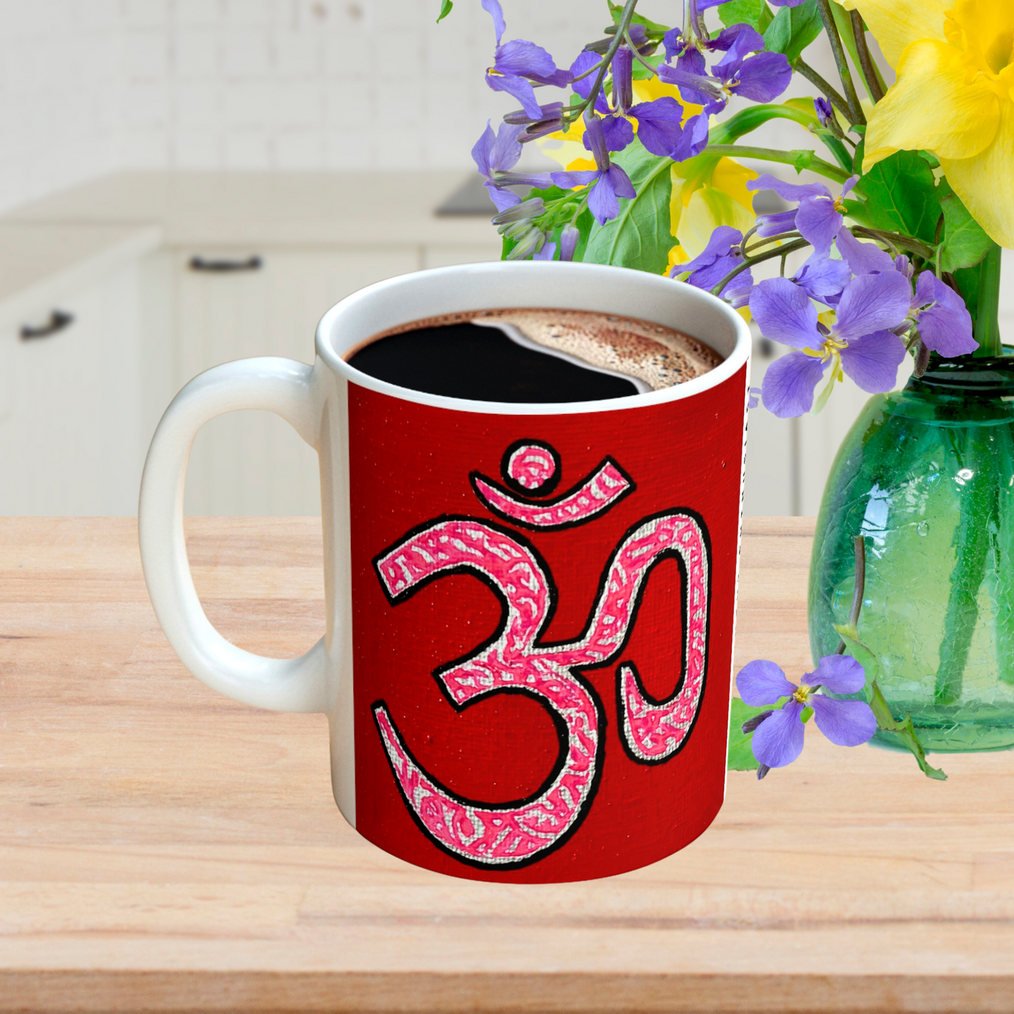 Pink & Silver OM - Mug - Arjuna Rigby Art and Lifestyle Store