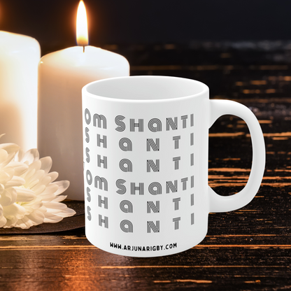 Om Shanti Shanti Shanti - Mug - Arjuna Rigby Art and Lifestyle Store