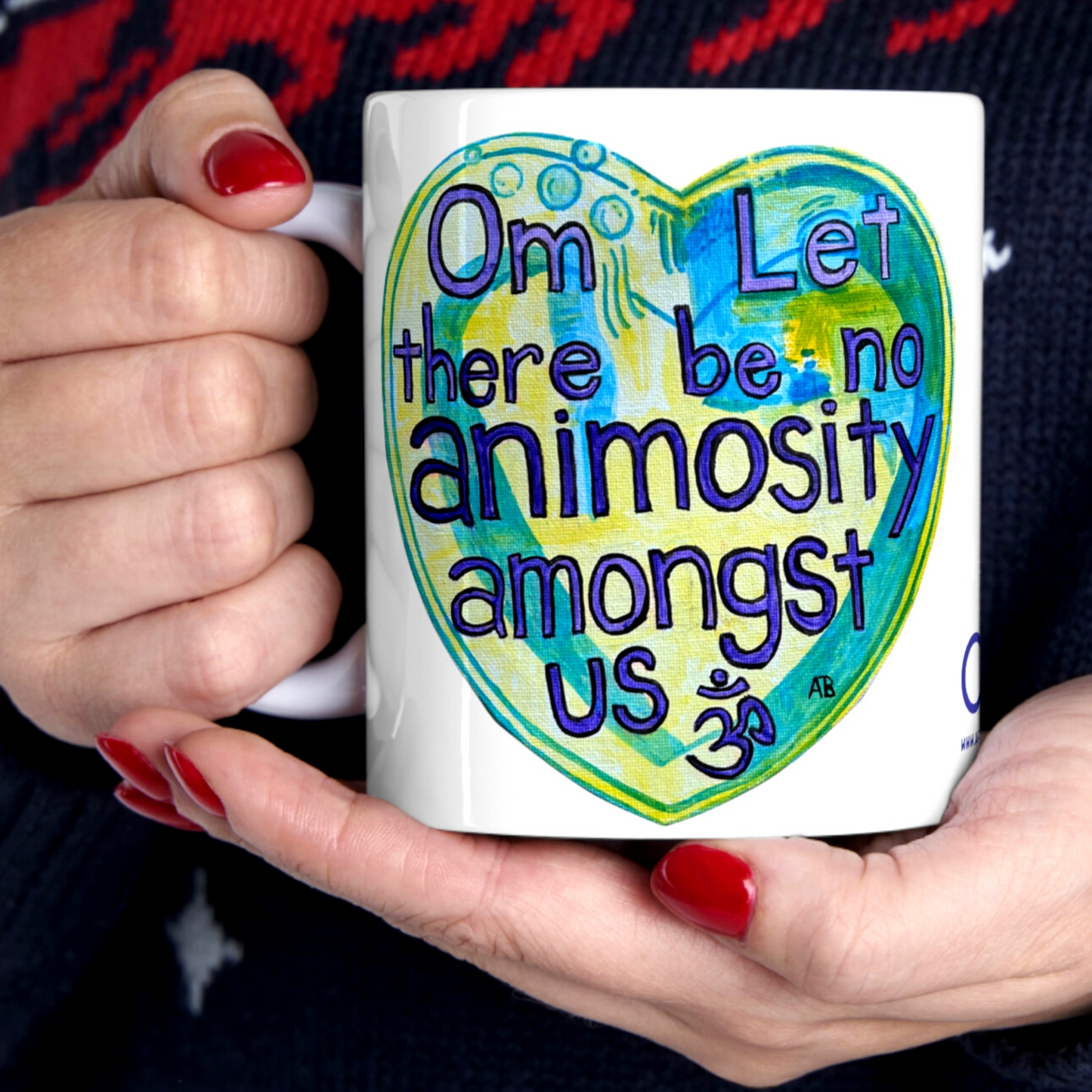 Om Let There Be No Animosity Amongst Us - Mug - Arjuna Rigby Art and Lifestyle Store