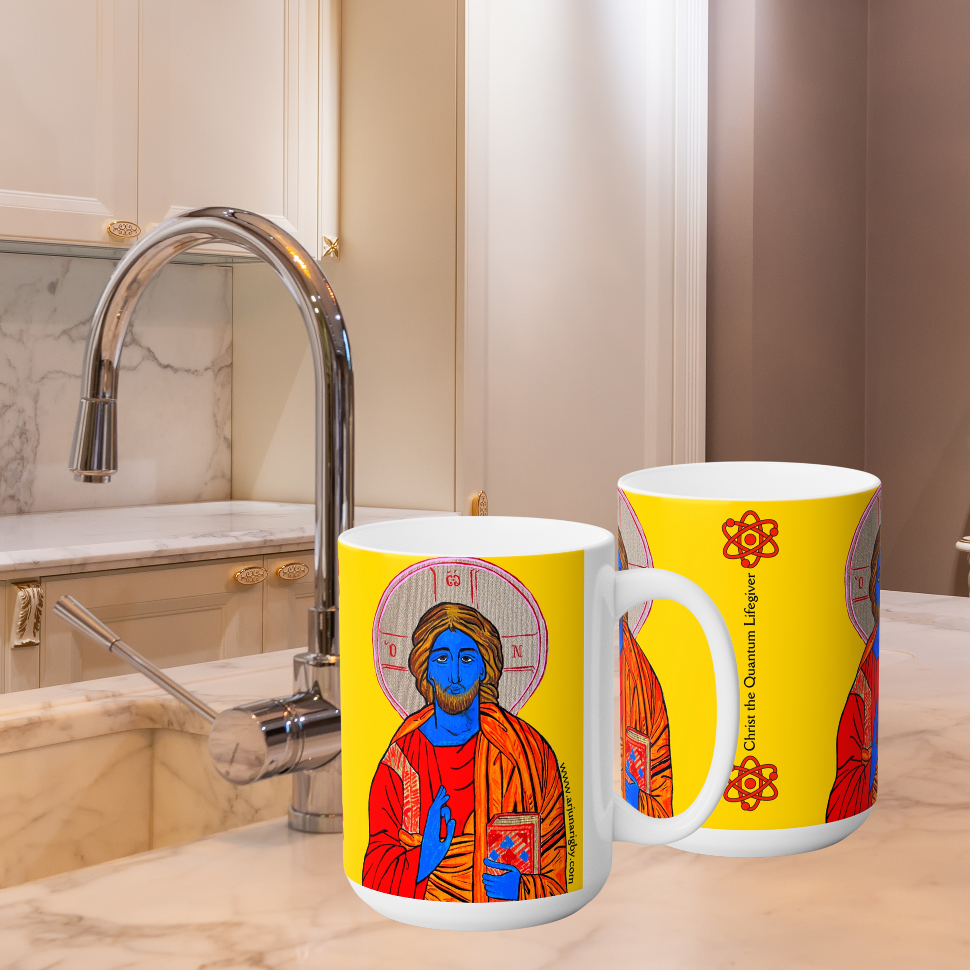 Christ the Quantum Lifegiver Jumbo Size Mug - Arjuna Rigby Art and Lifestyle Store