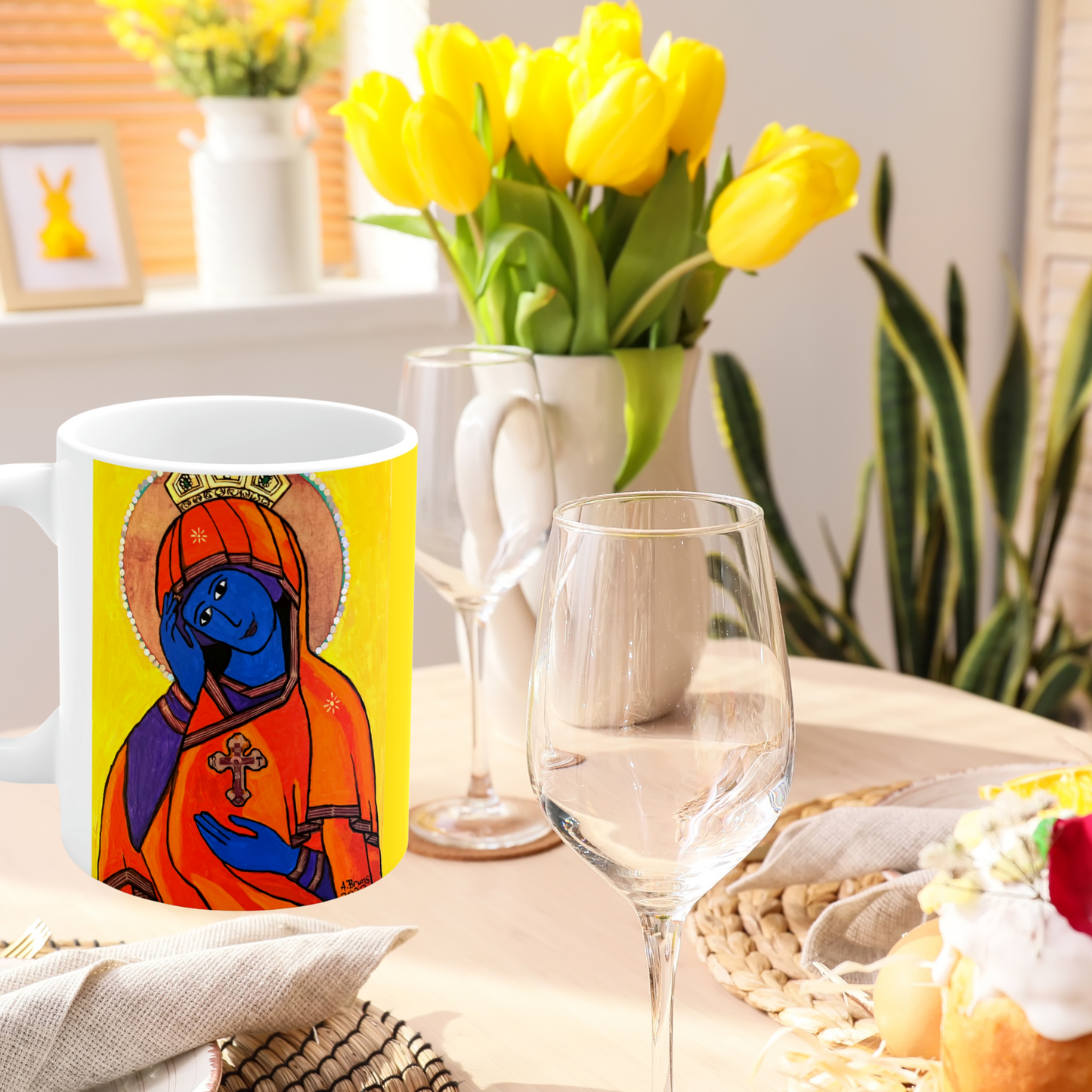 O Queen of Heaven Rejoice! - Mug - Arjuna Rigby Art and Lifestyle Store