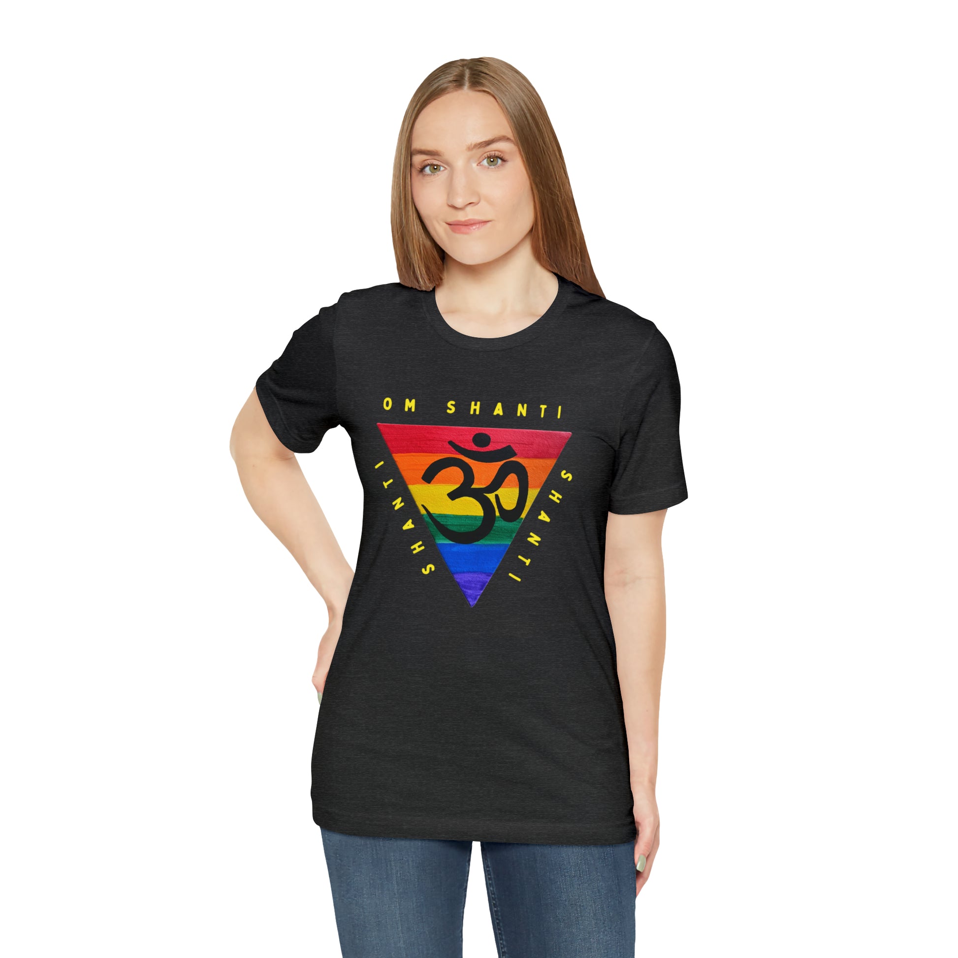 Rainbow Triangle OM T-Shirt - Arjuna Rigby Art and Lifestyle Store