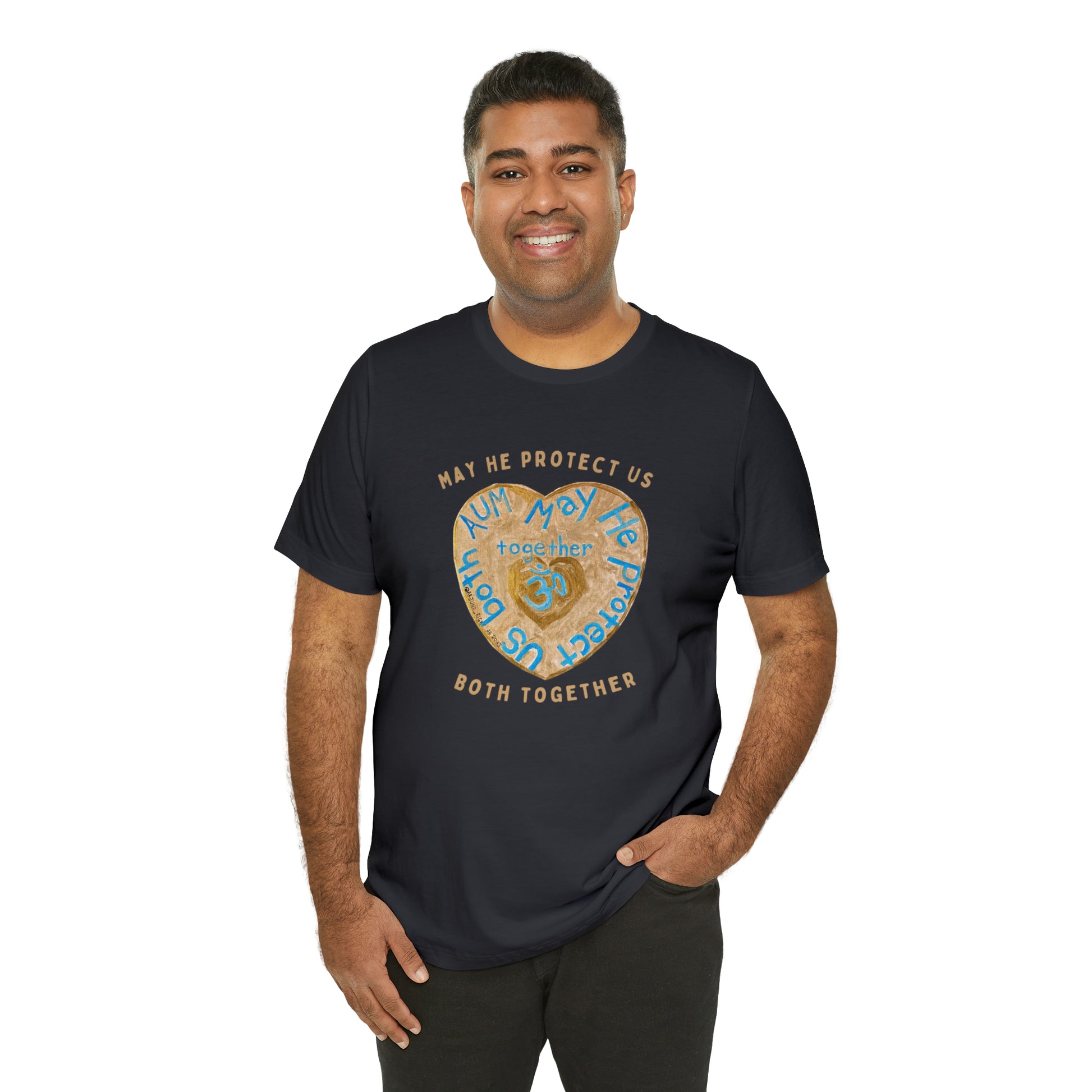 AUM May He Protect Us Both Together T-Shirt - Arjuna Rigby Art and Lifestyle Store