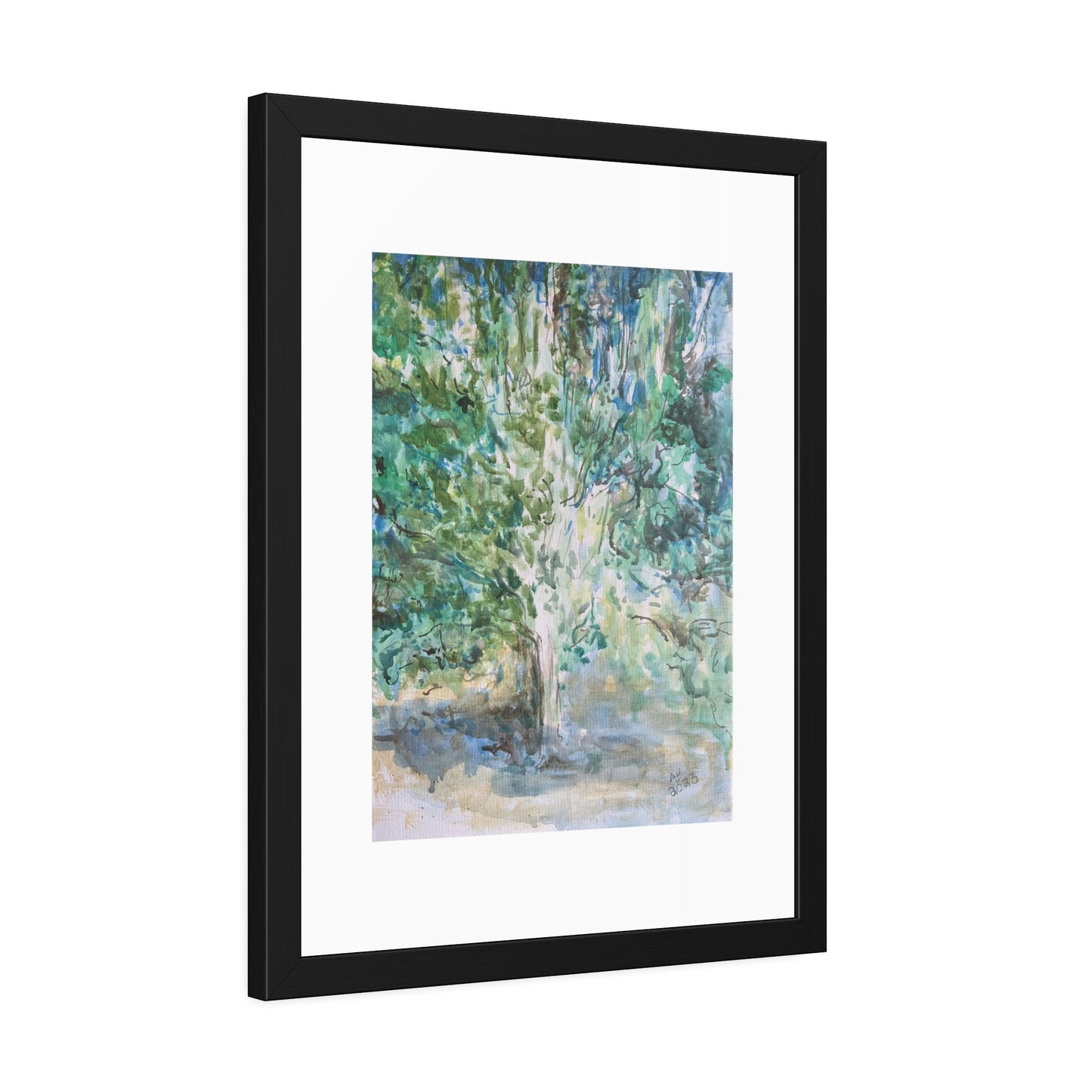 Pear Tree in Autumn Mist Framed Fine Art Print