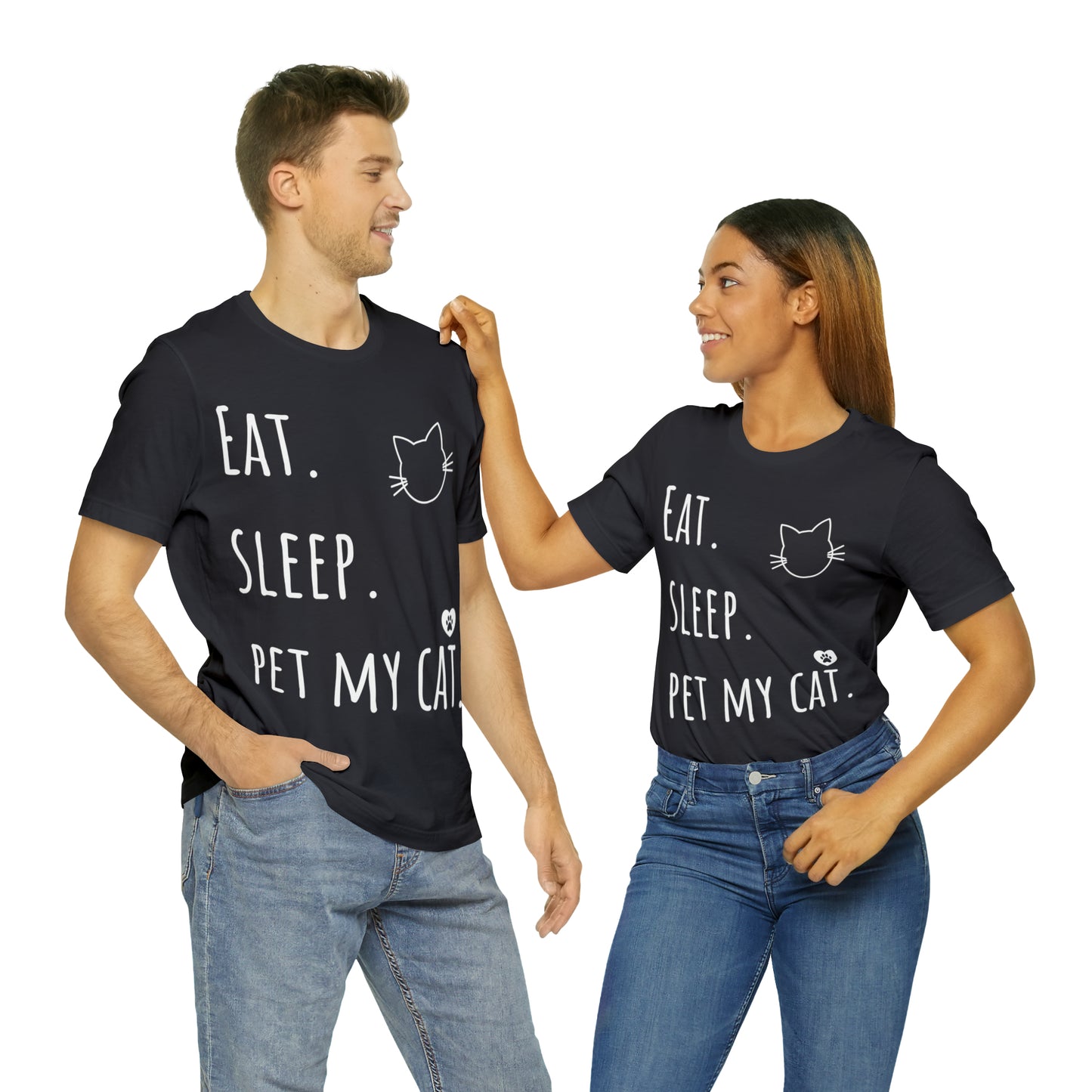 Eat. Sleep. Pet My Cat. - Classic T-Shirt - Arjuna Rigby Art and Lifestyle Store