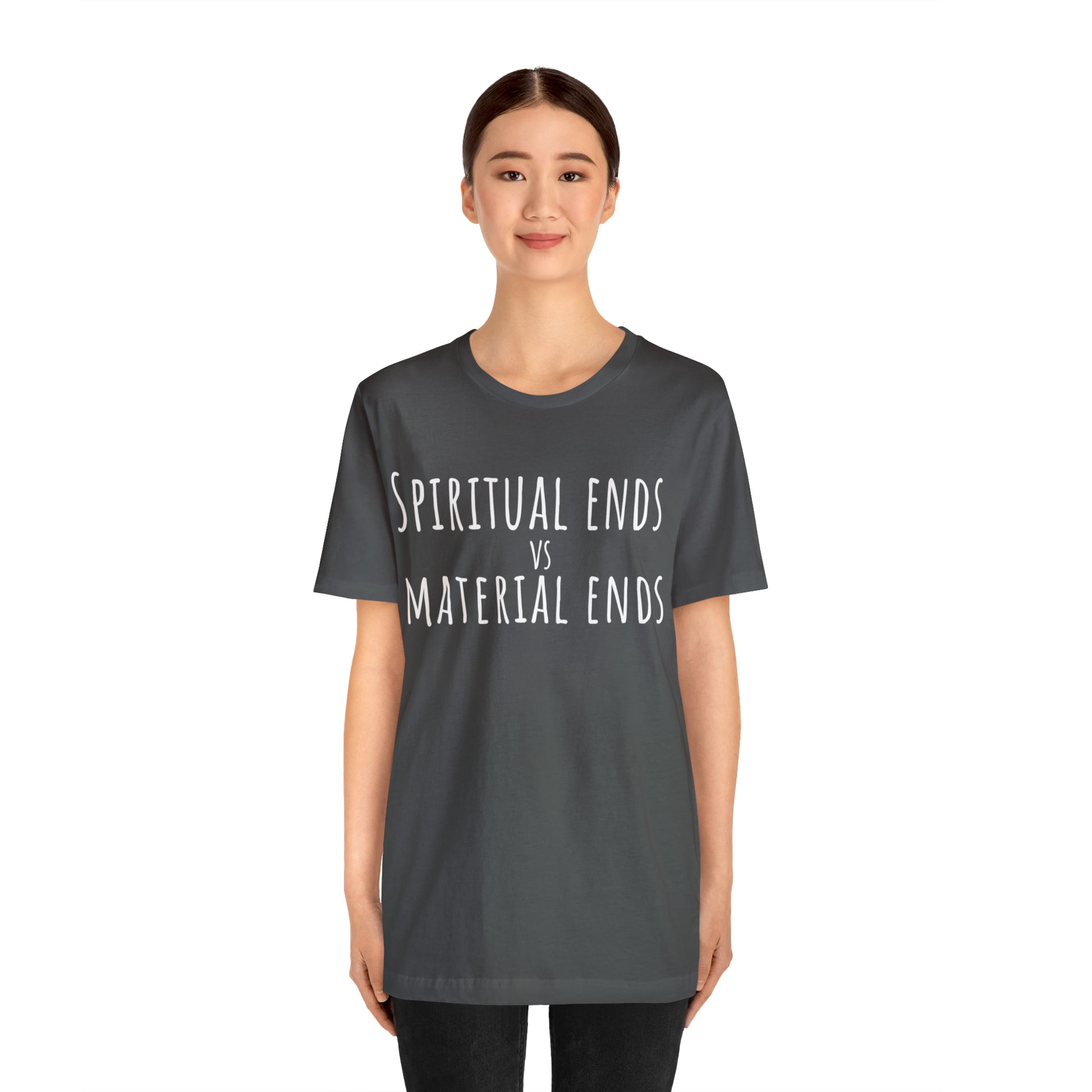 Spiritual Ends vs Material Ends T-Shirt - Arjuna Rigby Art and Lifestyle Store