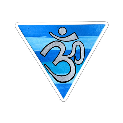 Silver OM on Blue Rainbow Sticker - Arjuna Rigby Art and Lifestyle Store