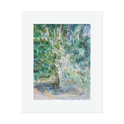 Pear Tree in Autumn Mist Rolled Fine Art Print