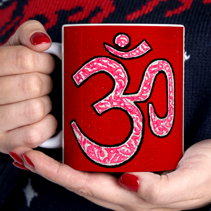 Pink & Silver OM - Mug - Arjuna Rigby Art and Lifestyle Store