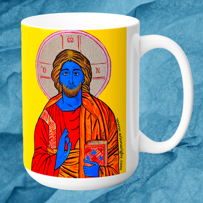 Christ the Quantum Lifegiver Jumbo Size Mug - Arjuna Rigby Art and Lifestyle Store