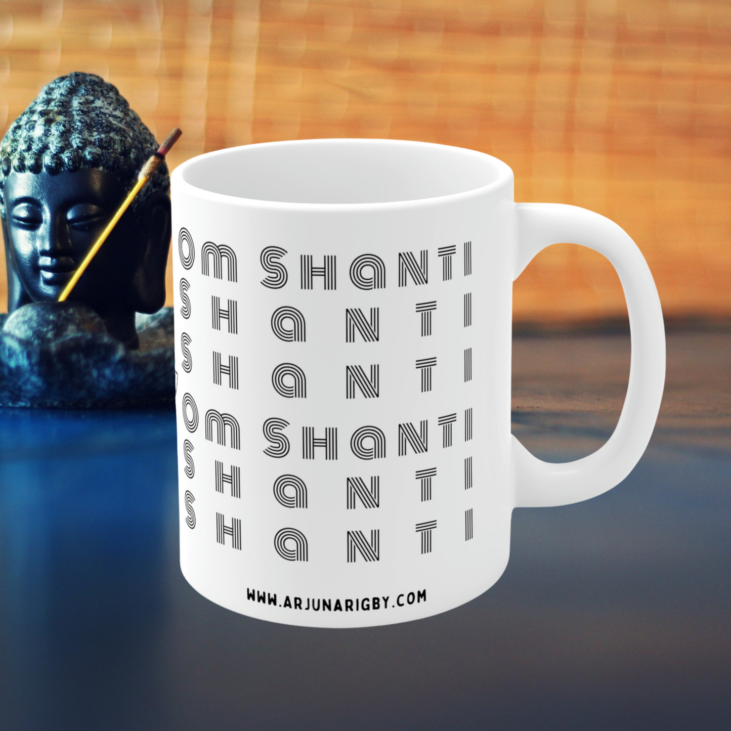 Om Shanti Shanti Shanti - Mug - Arjuna Rigby Art and Lifestyle Store