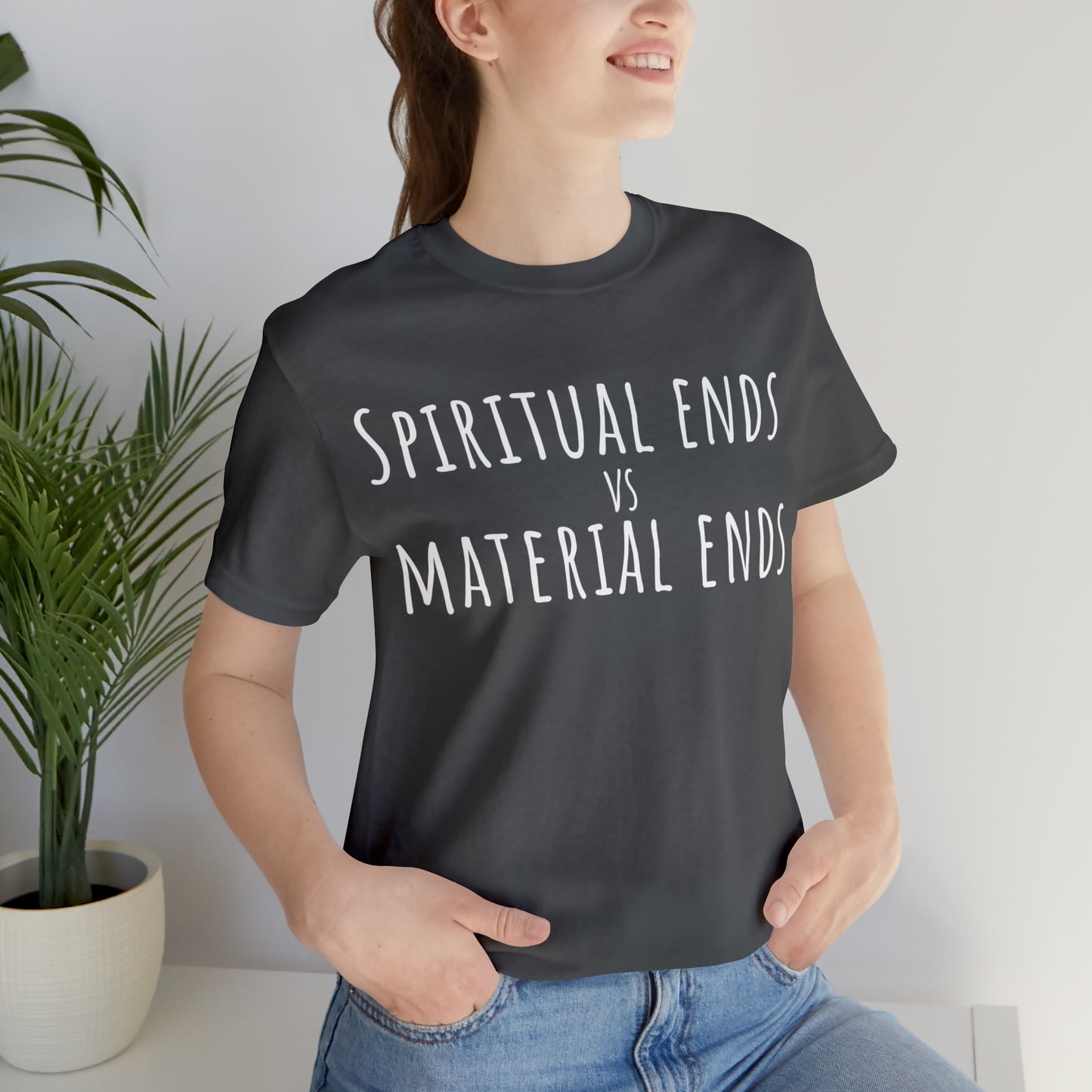 Spiritual Ends vs Material Ends T-Shirt - Arjuna Rigby Art and Lifestyle Store