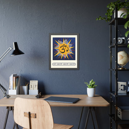 Sunburst OM on Navy Blue Framed Fine Art Print