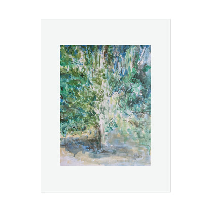 Pear Tree in Autumn Mist Rolled Fine Art Print