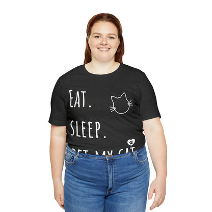 Eat. Sleep. Pet My Cat. - Classic T-Shirt - Arjuna Rigby Art and Lifestyle Store