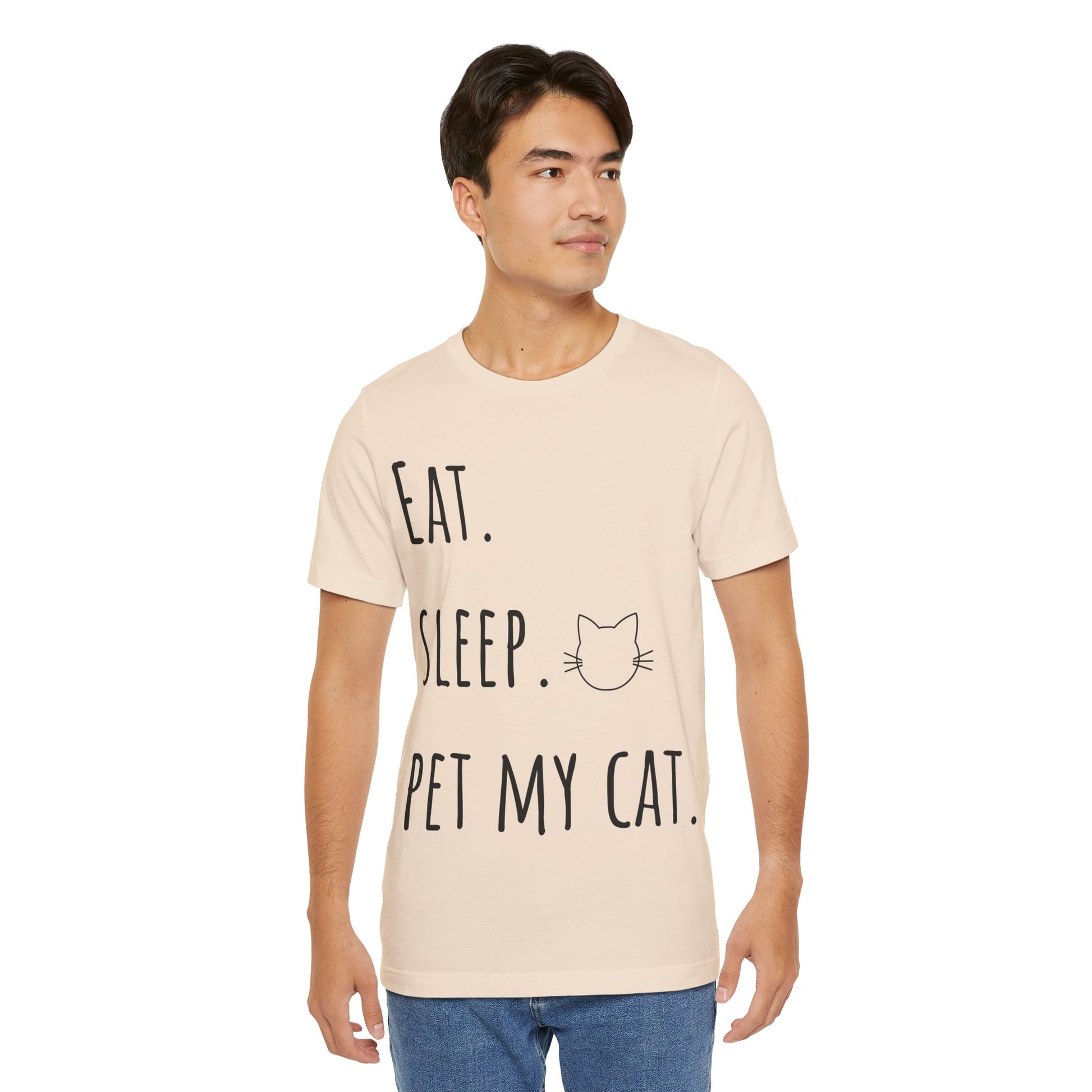 Eat. Sleep. Pet My Cat. T-Shirt - Arjuna Rigby Art and Lifestyle Store
