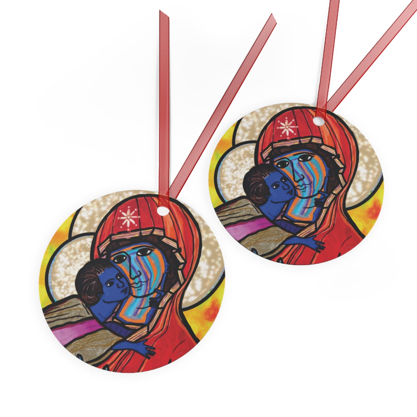 Madonna & Child (Orange Robes) Ornament