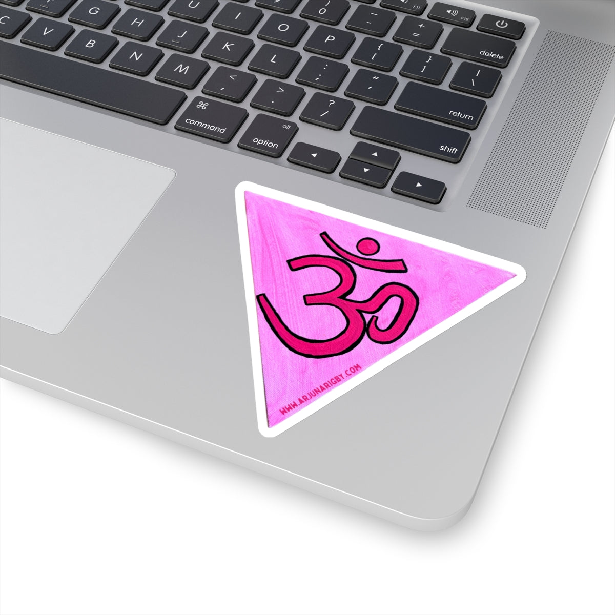 Pink Triangle OM Sticker - Arjuna Rigby Art and Lifestyle Store