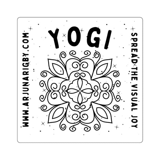 Yogi Sticker (White) - Arjuna Rigby Art and Lifestyle Store