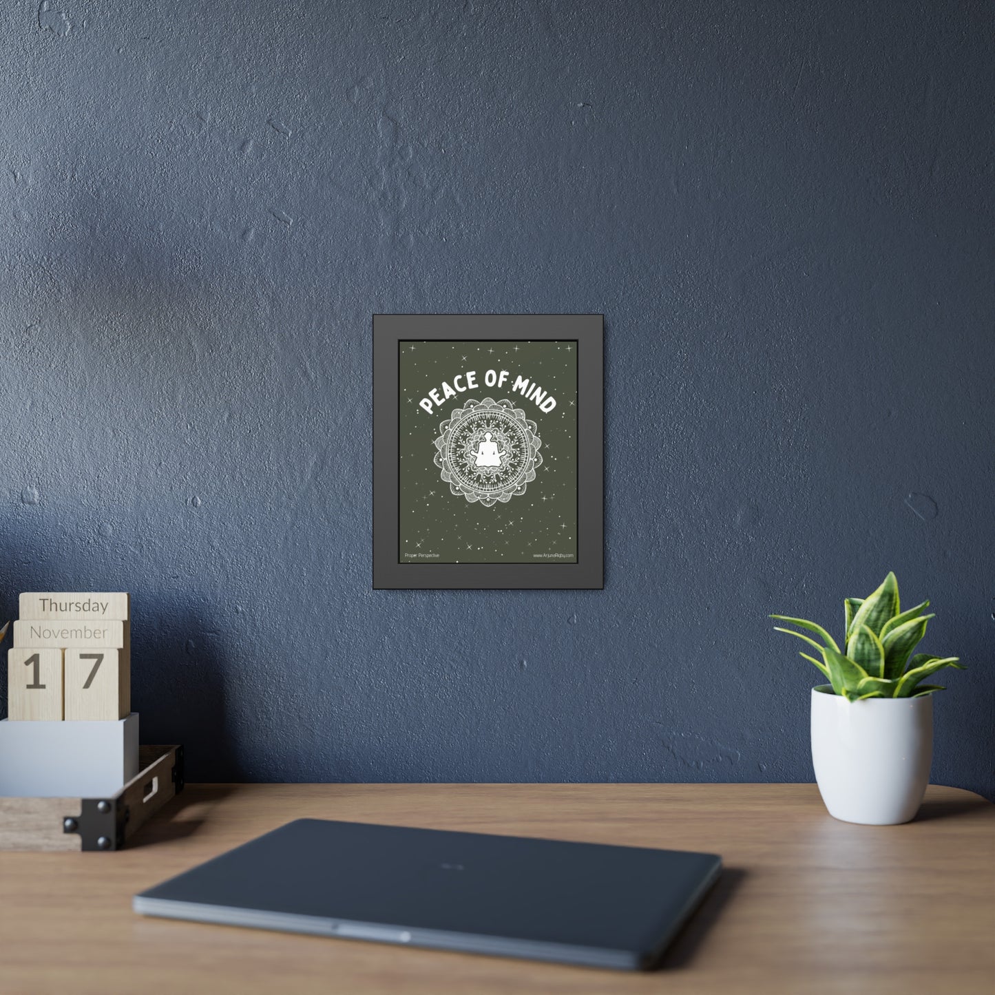 Peace of Mind Framed Fine Art Poster green background