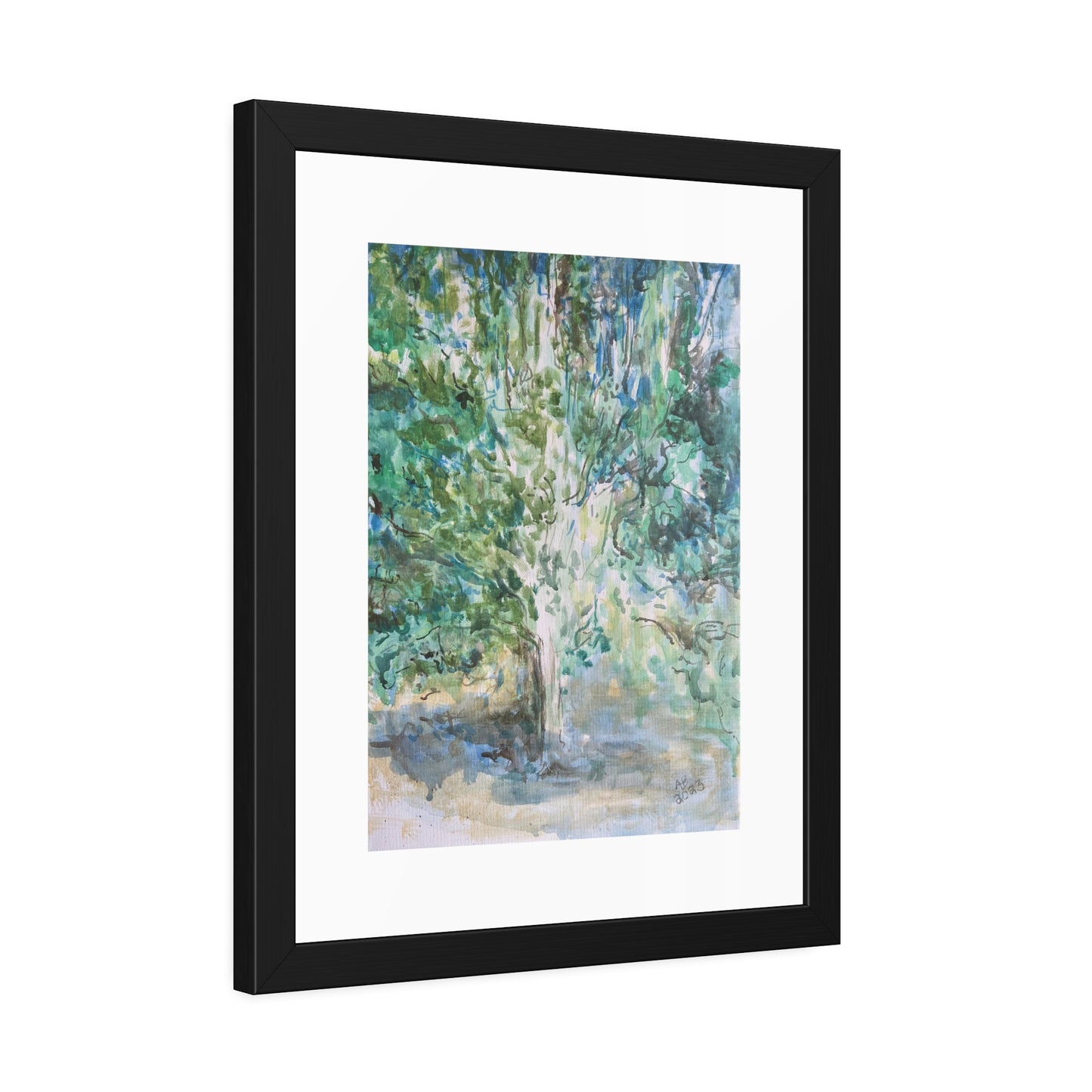 Pear Tree in Autumn Mist Framed Fine Art Print