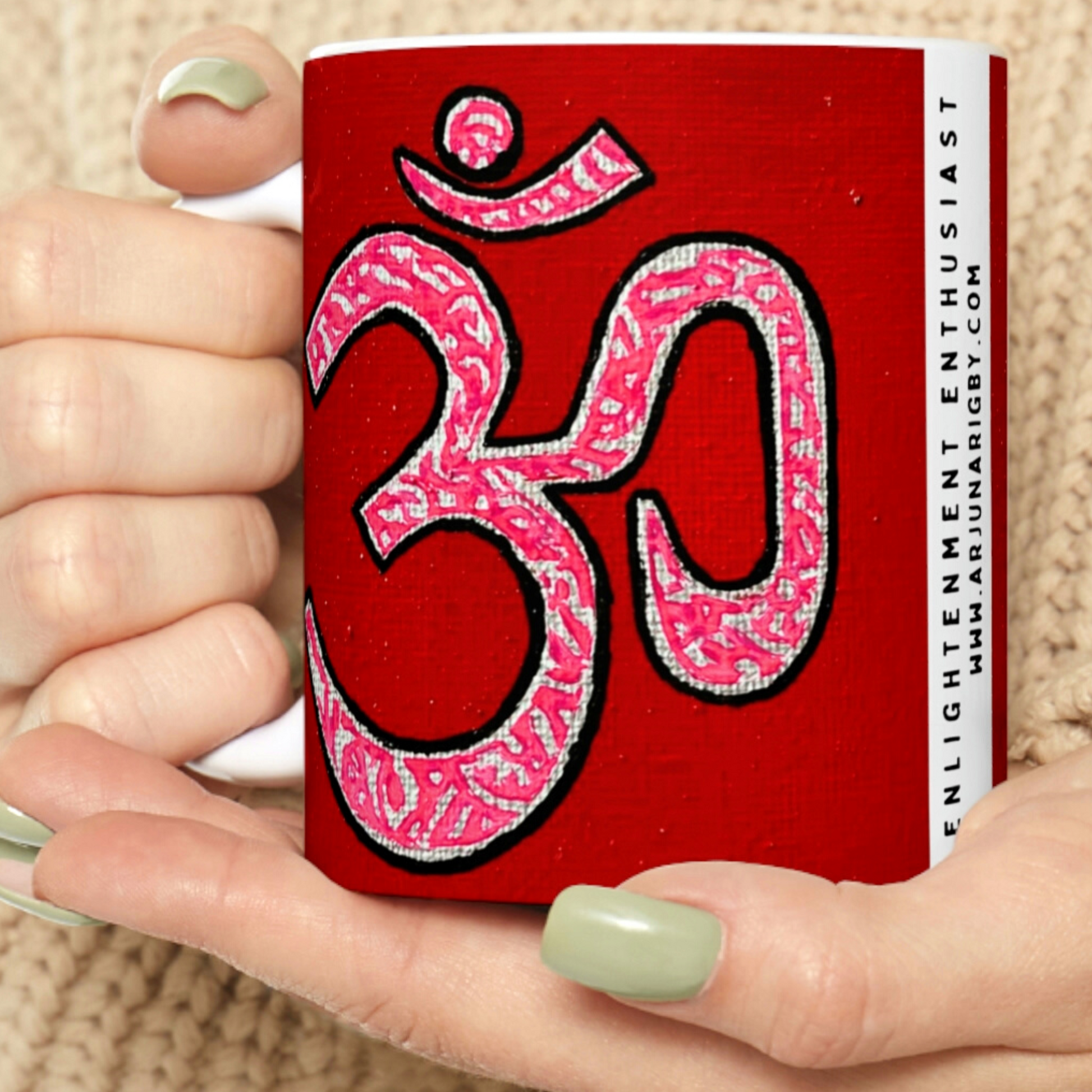 Pink & Silver OM - Mug - Arjuna Rigby Art and Lifestyle Store