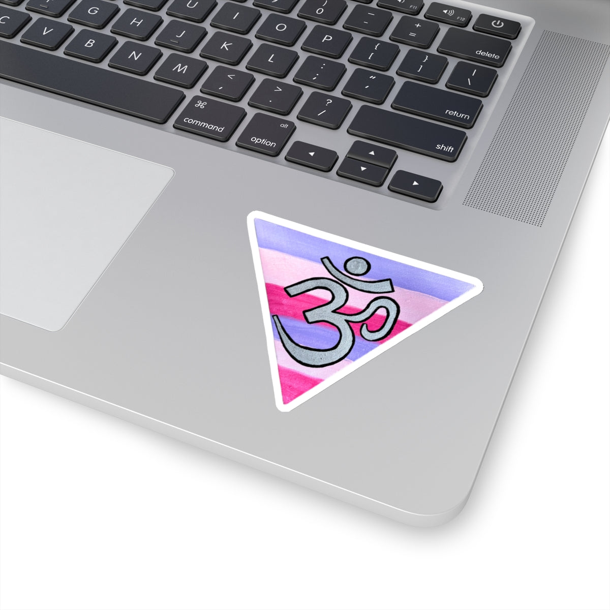 Silver OM on Berry Rainbow Sticker - Arjuna Rigby Art and Lifestyle Store