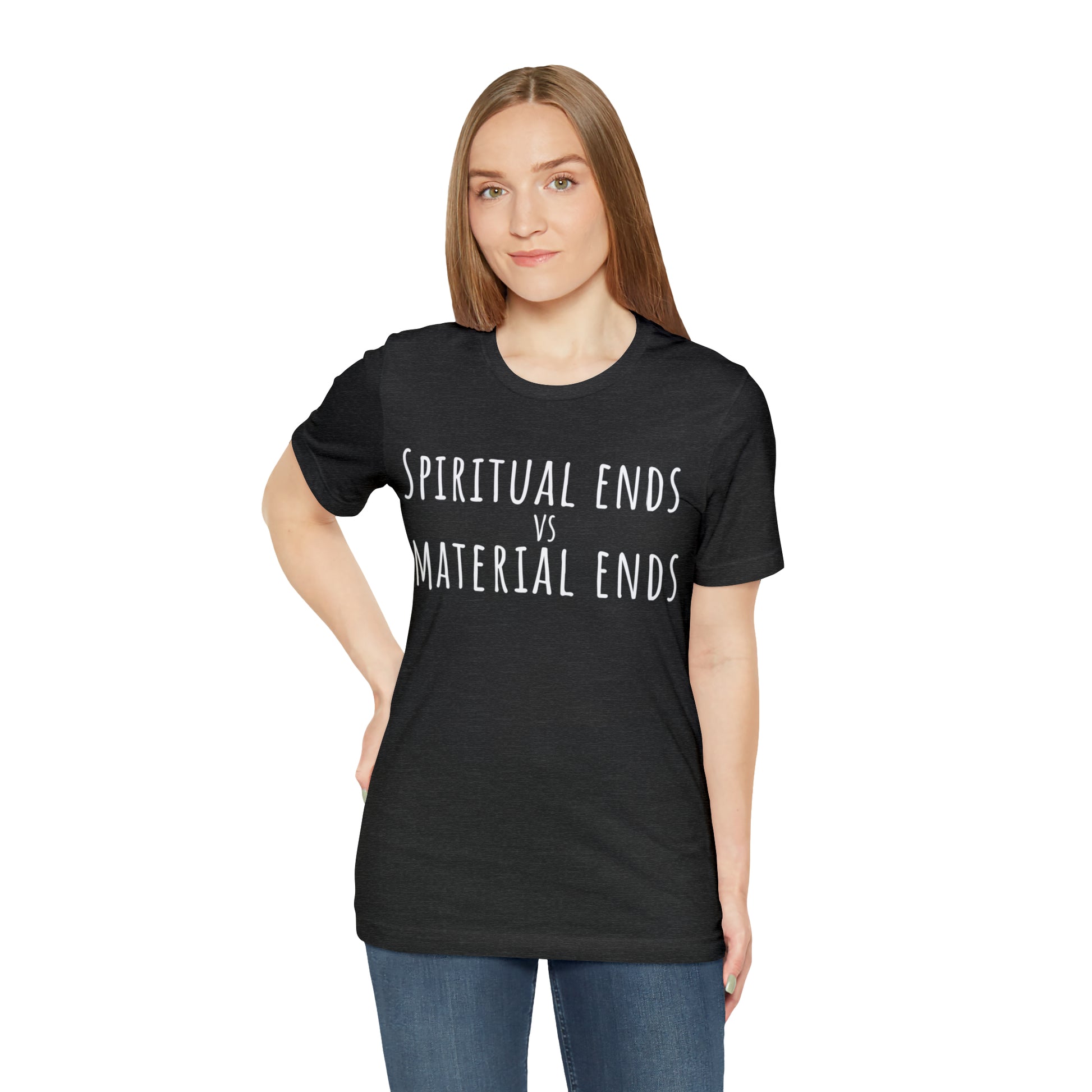 Spiritual Ends vs Material Ends T-Shirt - Arjuna Rigby Art and Lifestyle Store