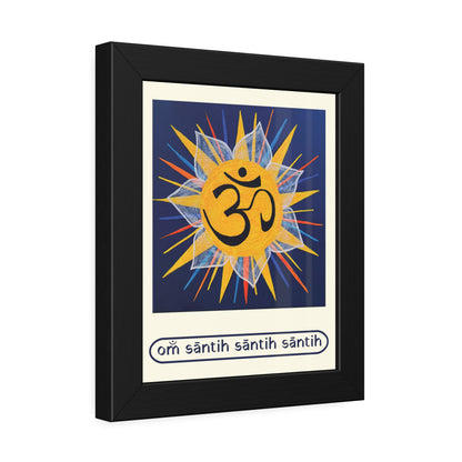 Sunburst OM on Navy Blue Framed Fine Art Print