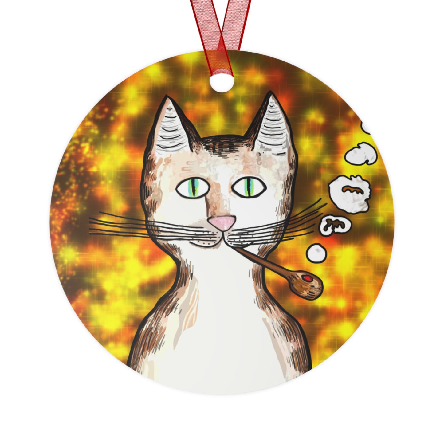 Gentleman's Cat metal ornament