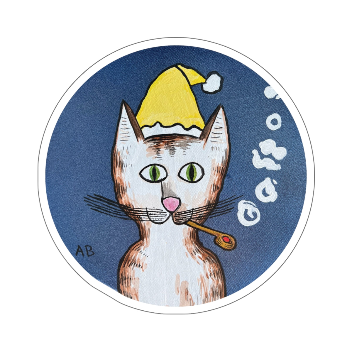 Gentleman's Cat with Yellow Winter Hat Sticker