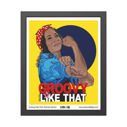 Arjuna Rigby Art & Lifestyle Groovy like that: Kamala Karma Childless Cat Lady Framed Fine Art Print