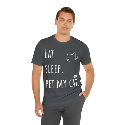 Eat. Sleep. Pet My Cat. - Classic T-Shirt - Arjuna Rigby Art and Lifestyle Store