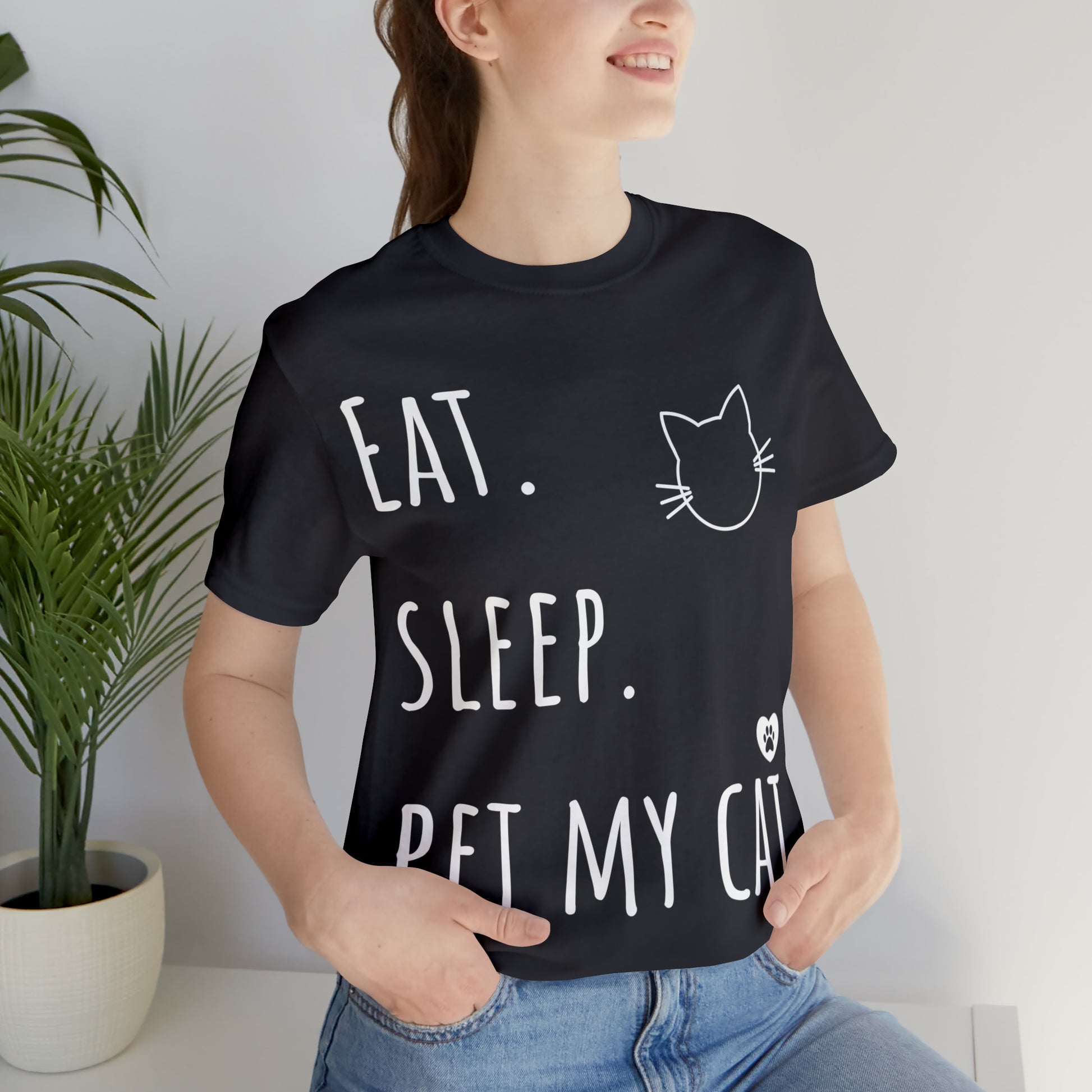 Eat. Sleep. Pet My Cat. - Classic T-Shirt - Arjuna Rigby Art and Lifestyle Store