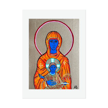 Christ and Theotokos Fine Art Poster