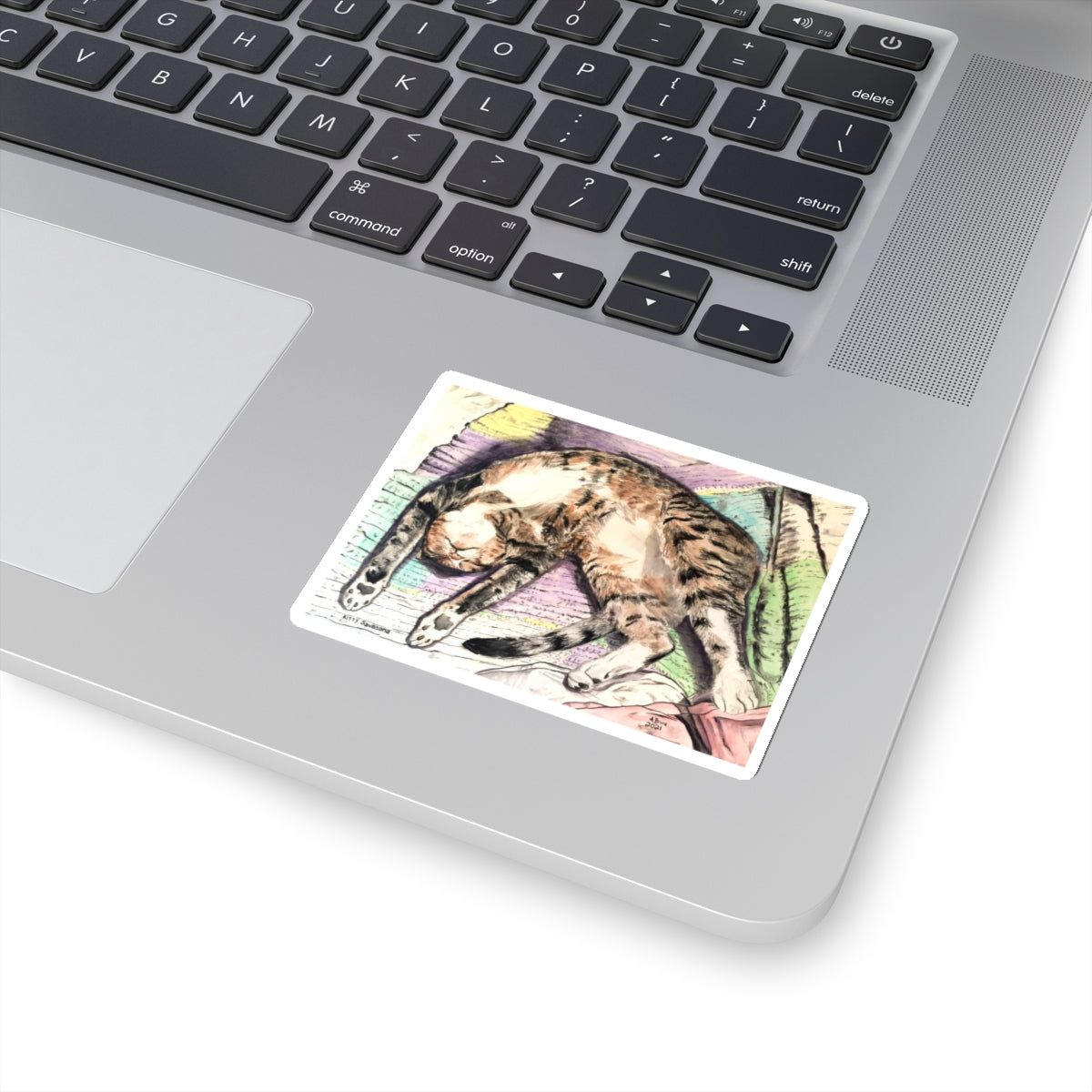 Kitty Savasana Sticker - Arjuna Rigby Art and Lifestyle Store