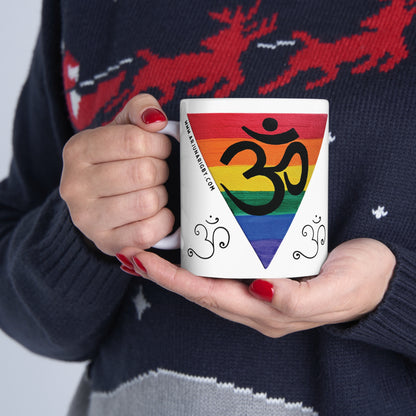 Rainbow Triangle OM Mug - Arjuna Rigby Art and Lifestyle Store