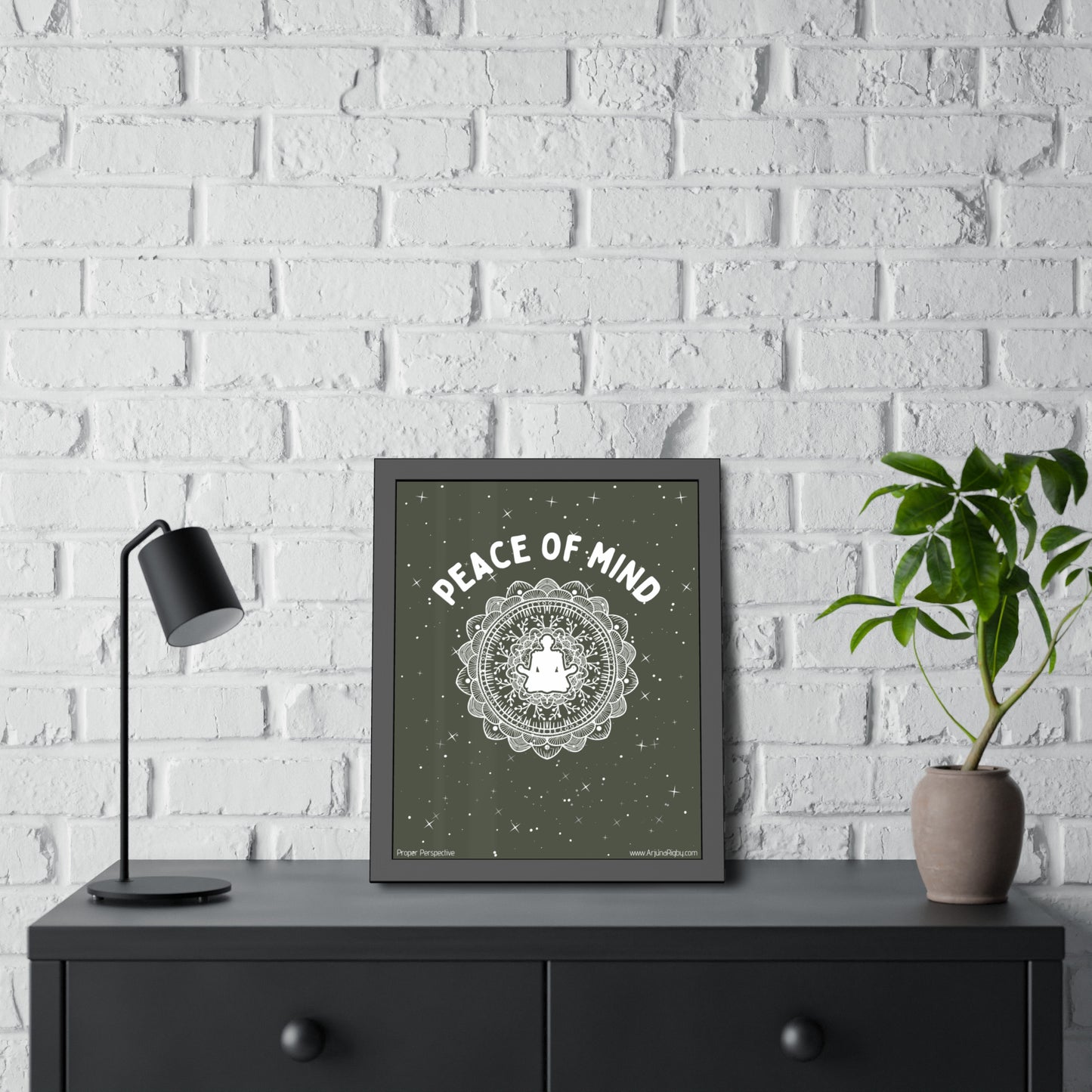 Peace of Mind Framed Fine Art Poster green background