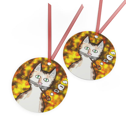 Gentleman's Cat metal ornament